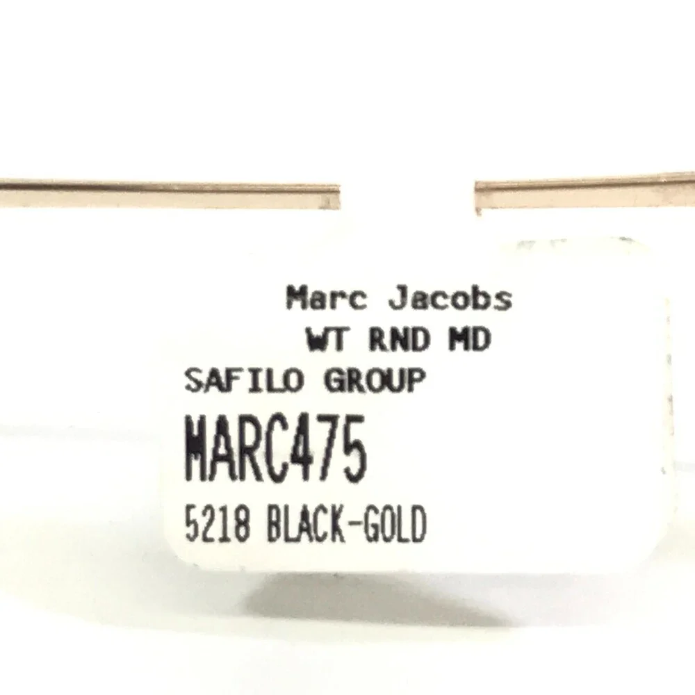 Marc Jacobs Eyeglasses Frames 475 2M2 Black Gold Round Full Rim 52-18-140